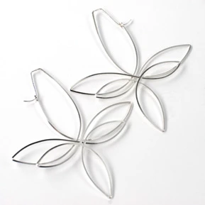 Gypsy earrings with pointy loops in silver