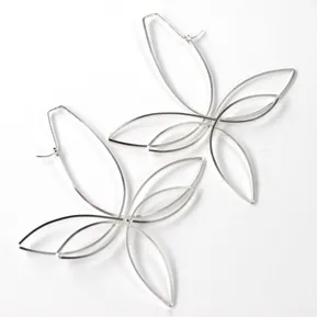 Gypsy earrings with pointy loops in silver
