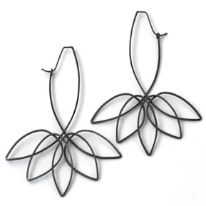 Long gypsy earrings oxidised silver 