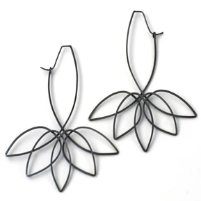 Long gypsy earrings oxidised silver 